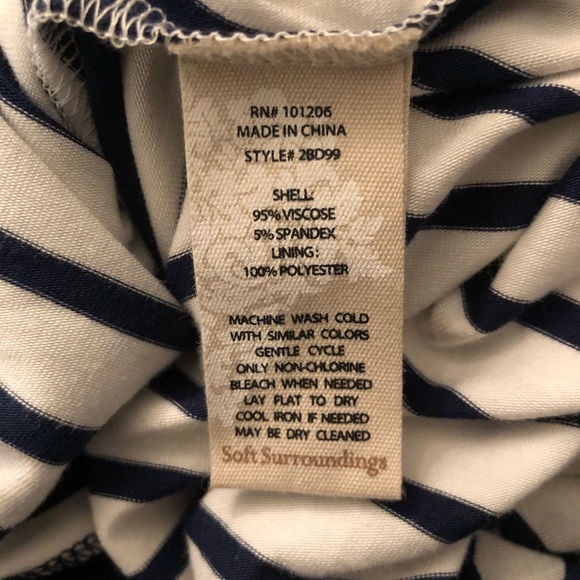 Soft Surroundings Here to Infinity Navy White striped Maxi Dress Sz M - Picture 10 of 10